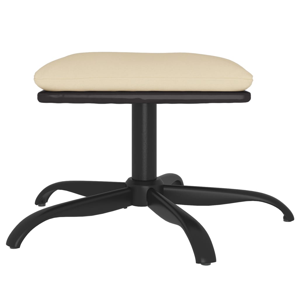 Poggiapiedi Crema 60x60x36 cm in Tessuto e Similpelle - homemem39