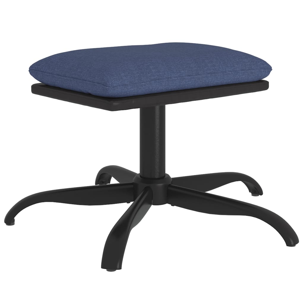 Poggiapiedi Blu 60x60x36 cm in Tessuto e Similpelle - homemem39