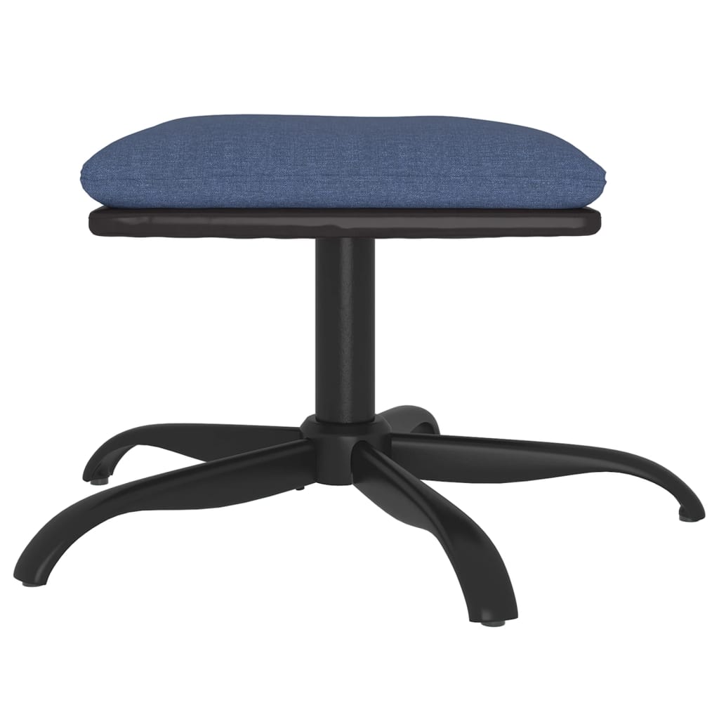 Poggiapiedi Blu 60x60x36 cm in Tessuto e Similpelle - homemem39