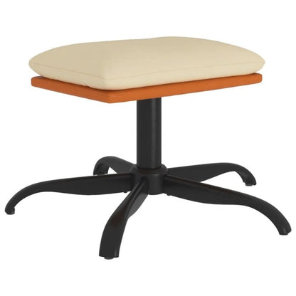 Poggiapiedi Crema 60x60x36 cm in Tessuto e Similpelle - homemem39