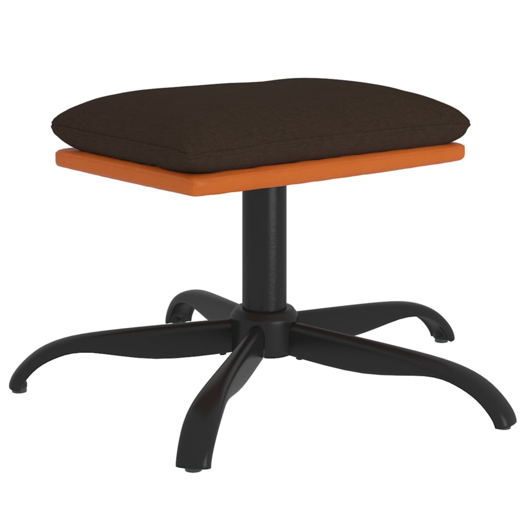 Poggiapiedi Marrone 60x60x36 cm in Tessuto e Similpelle - homemem39