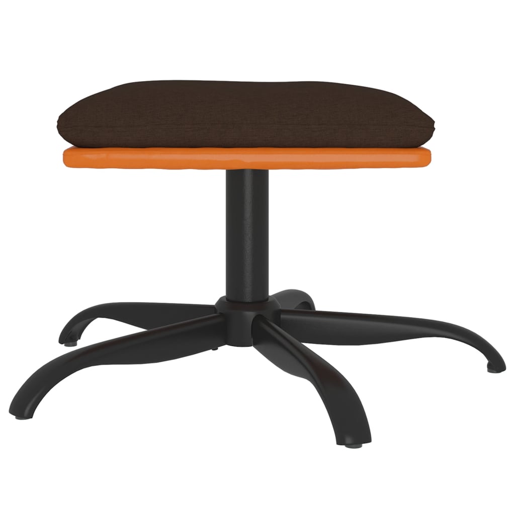 Poggiapiedi Marrone 60x60x36 cm in Tessuto e Similpelle - homemem39