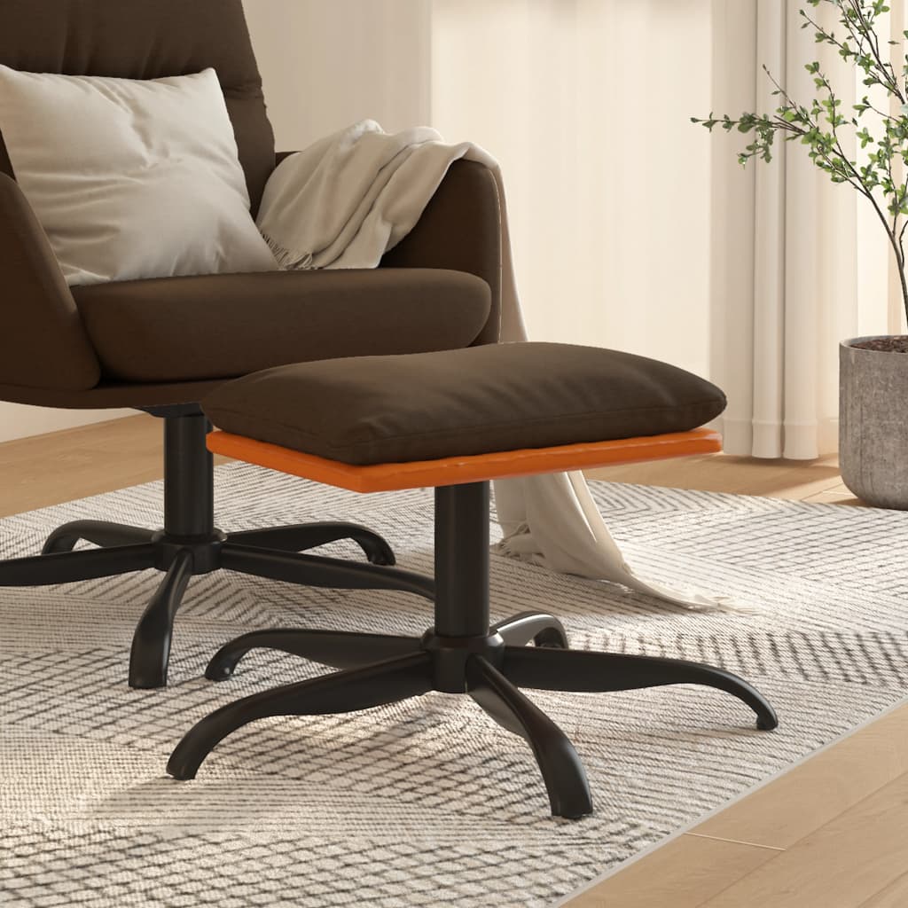 Poggiapiedi Marrone 60x60x36 cm in Tessuto e Similpelle - homemem39