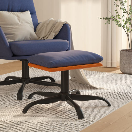 Poggiapiedi Blu 60x60x36 cm in Tessuto e Similpelle - homemem39