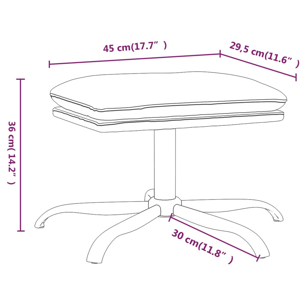 Poggiapiedi Marrone 45x29,5x36 cm in Similpelle Lucida - homemem39