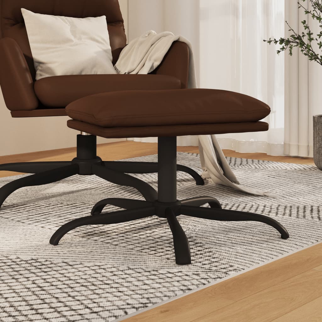 Poggiapiedi Marrone 45x29,5x36 cm in Similpelle Lucida - homemem39