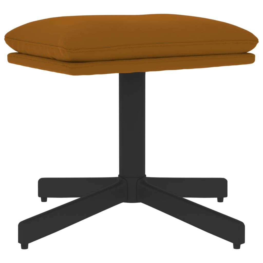 Poggiapiedi Marrone 60x60x36 cm in Velluto - homemem39