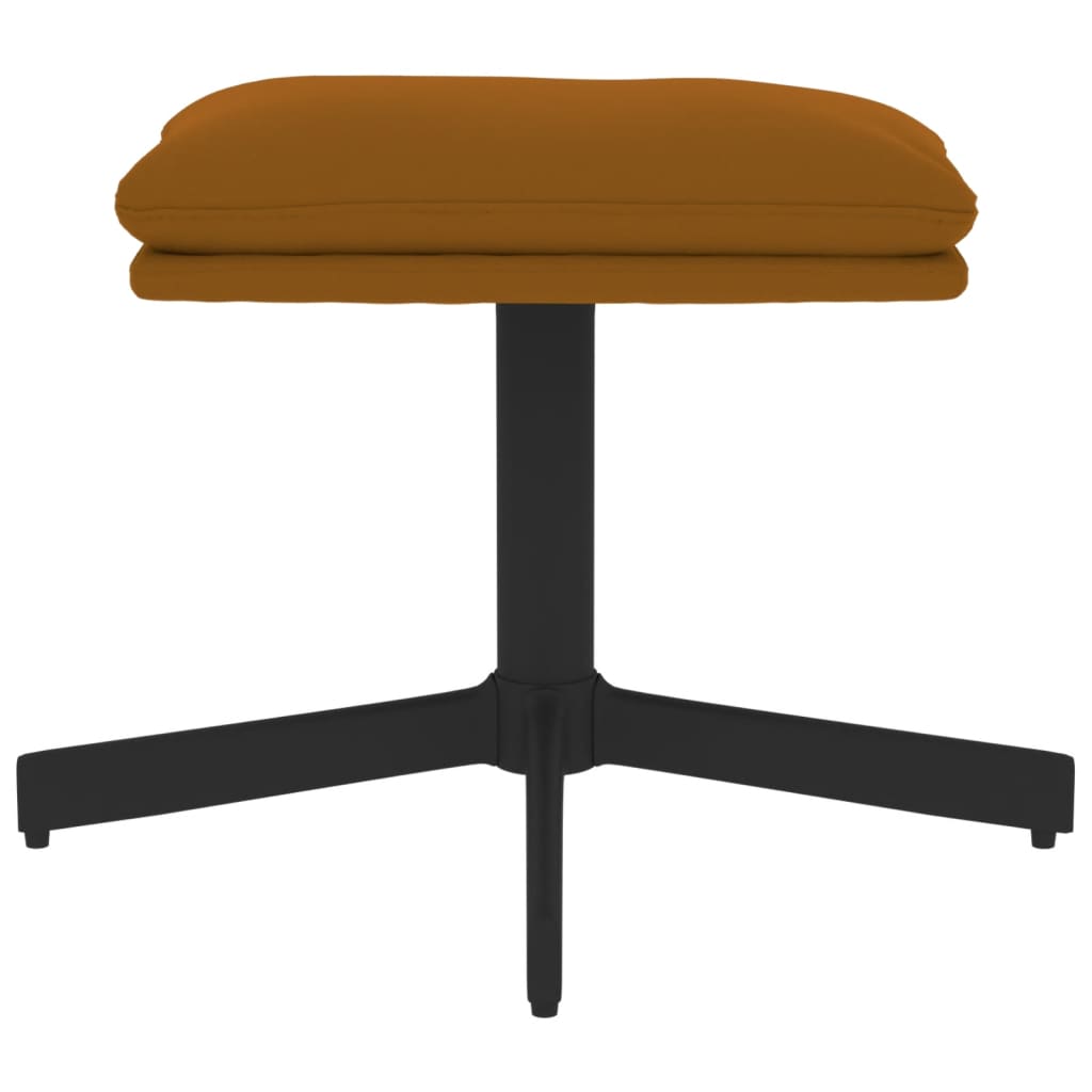 Poggiapiedi Marrone 60x60x36 cm in Velluto - homemem39