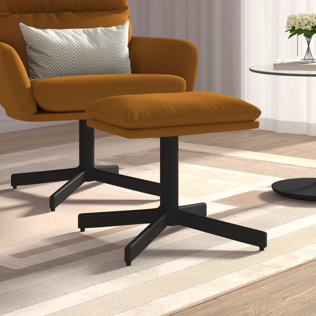 Poggiapiedi Marrone 60x60x36 cm in Velluto - homemem39