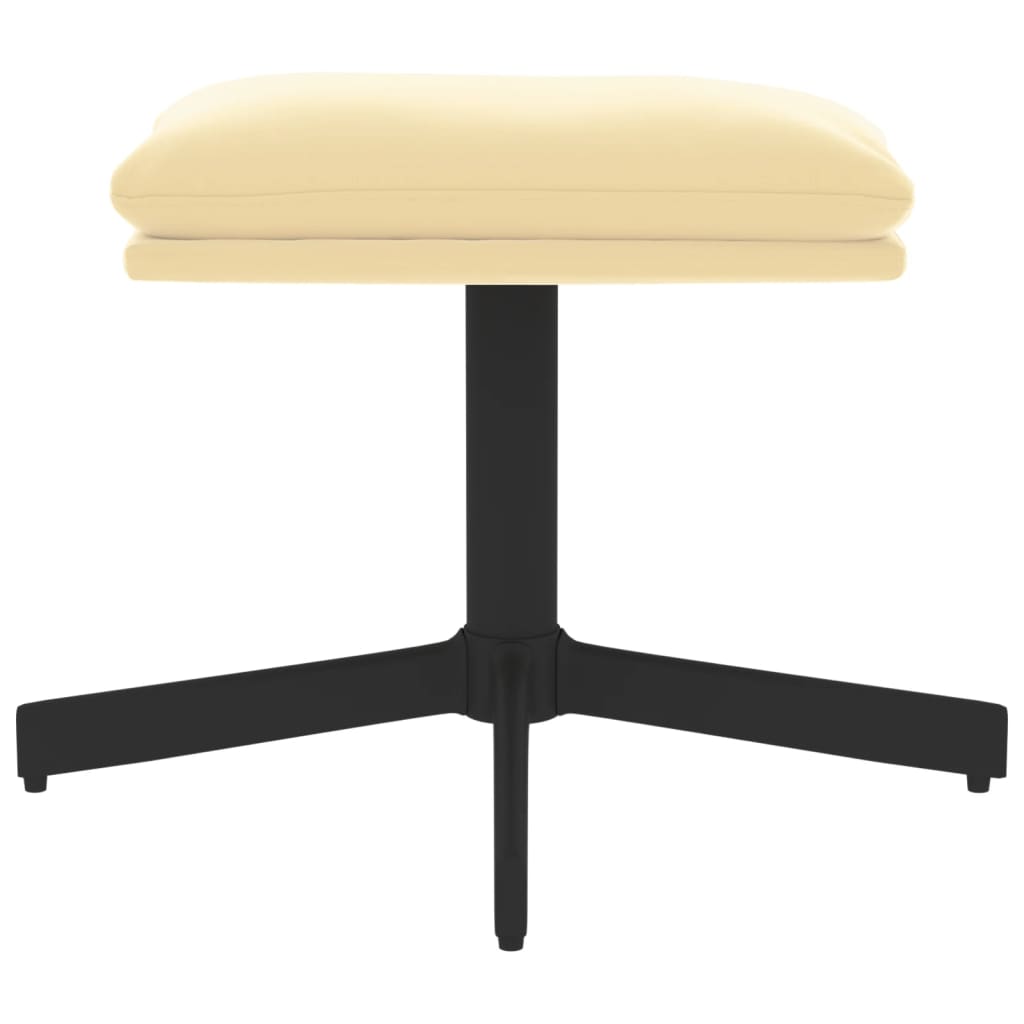 Poggiapiedi Bianco Crema 60x60x36 cm in Velluto - homemem39