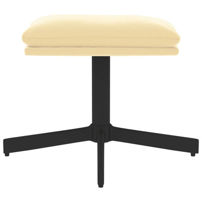 Poggiapiedi Bianco Crema 60x60x36 cm in Velluto - homemem39