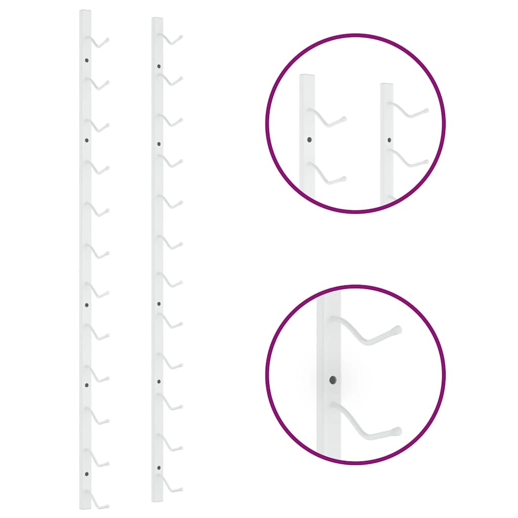 Portavini da Parete per 12 Bottiglie Bianco in Ferro