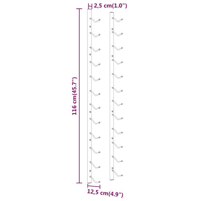 Portavini da Parete per 12 Bottiglie Oro in Ferro