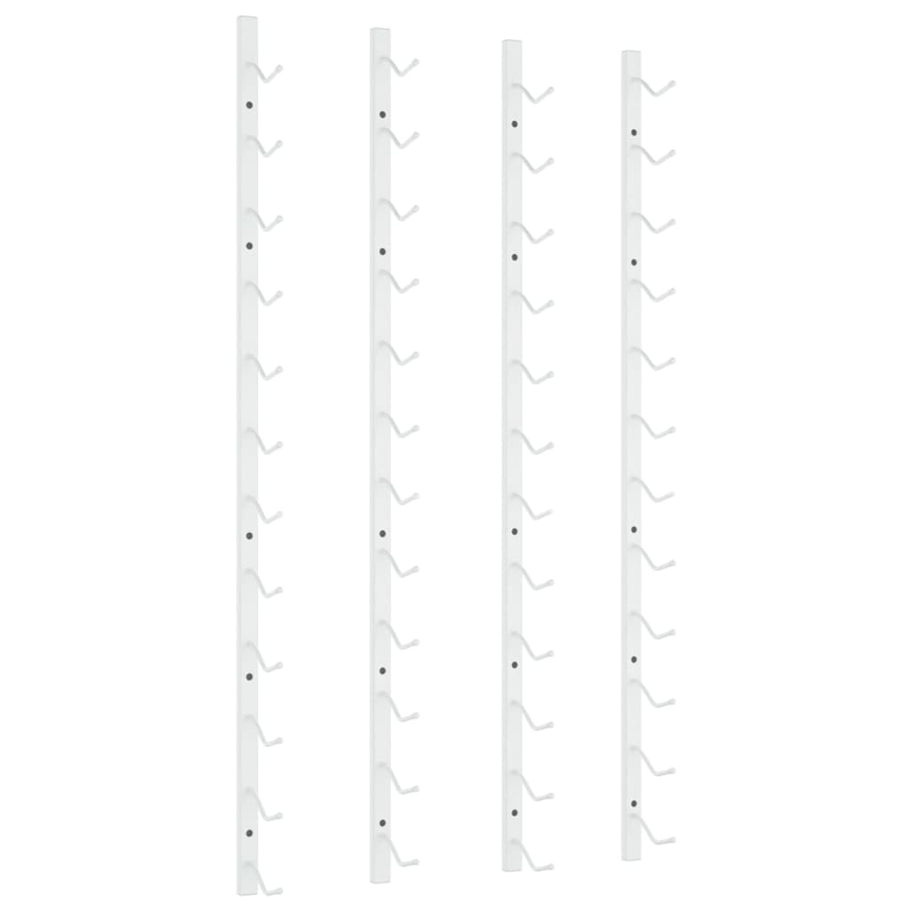 Portavini da Parete per 12 Bottiglie 2 pz Bianchi in Ferro