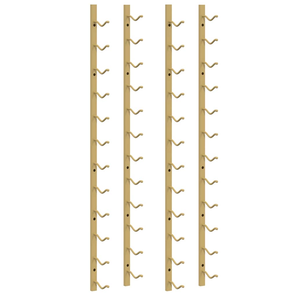 Portavini da Parete per 12 Bottiglie 2 pz Oro in Ferro