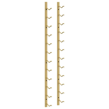 Portavini da Parete per 12 Bottiglie 2 pz Oro in Ferro