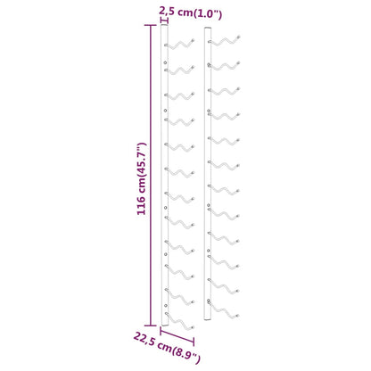 Portavini da Parete per 24 Bottiglie Bianco in Ferro