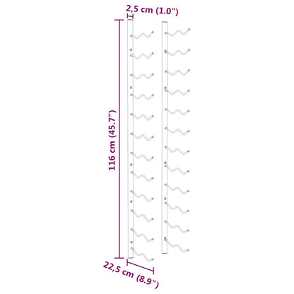 Portavini da Parete per 24 Bottiglie Oro in Ferro