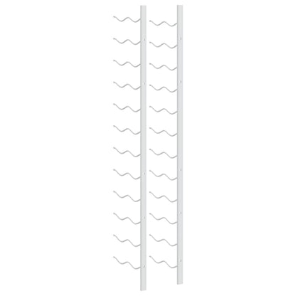 Portavini da Parete per 24 Bottiglie 2 pz Bianchi in Ferro