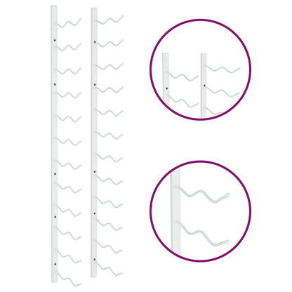 Portavini da Parete per 24 Bottiglie 2 pz Bianchi in Ferro