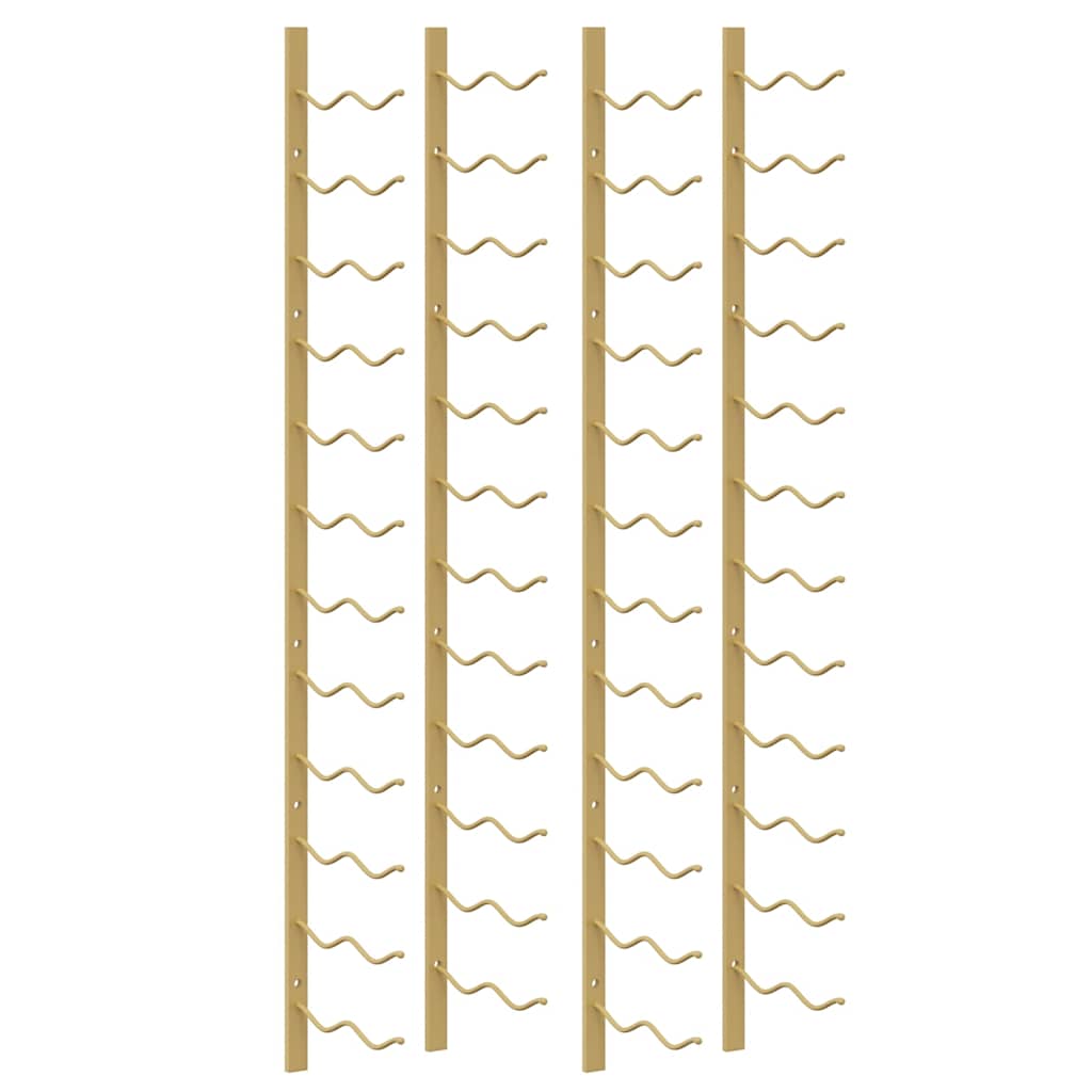 Portavini da Parete per 24 Bottiglie 2 pz Oro in Ferro