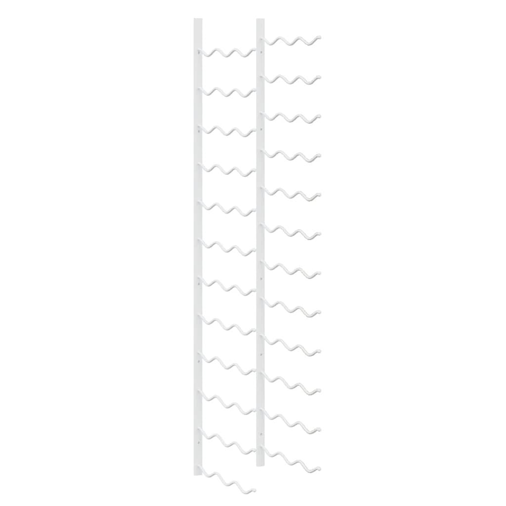 Portavini da Parete per 36 Bottiglie 2 pz Bianchi in Ferro