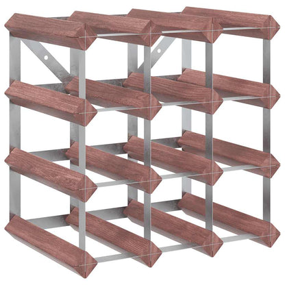 Portabottiglie per 12 Bottiglie Legno Massello di Pino Marrone | homemem39
