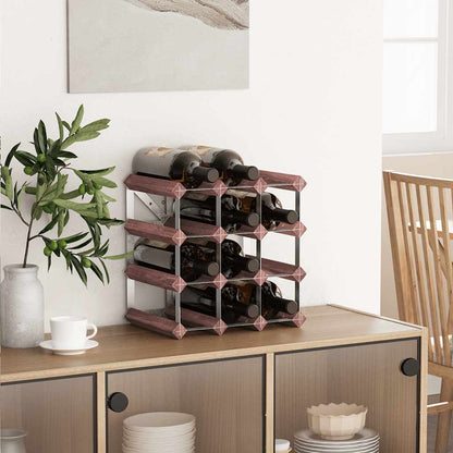 Portabottiglie per 12 Bottiglie Legno Massello di Pino Marrone | homemem39