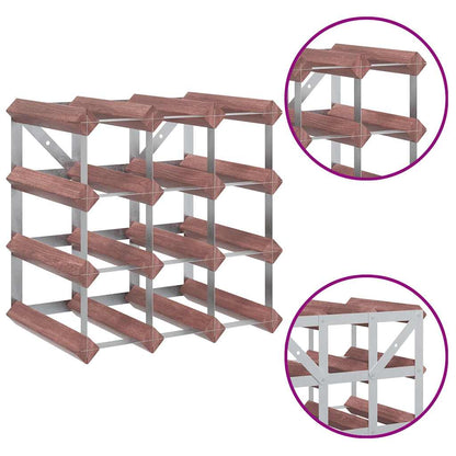 Portabottiglie per 12 Bottiglie Legno Massello di Pino Marrone | homemem39