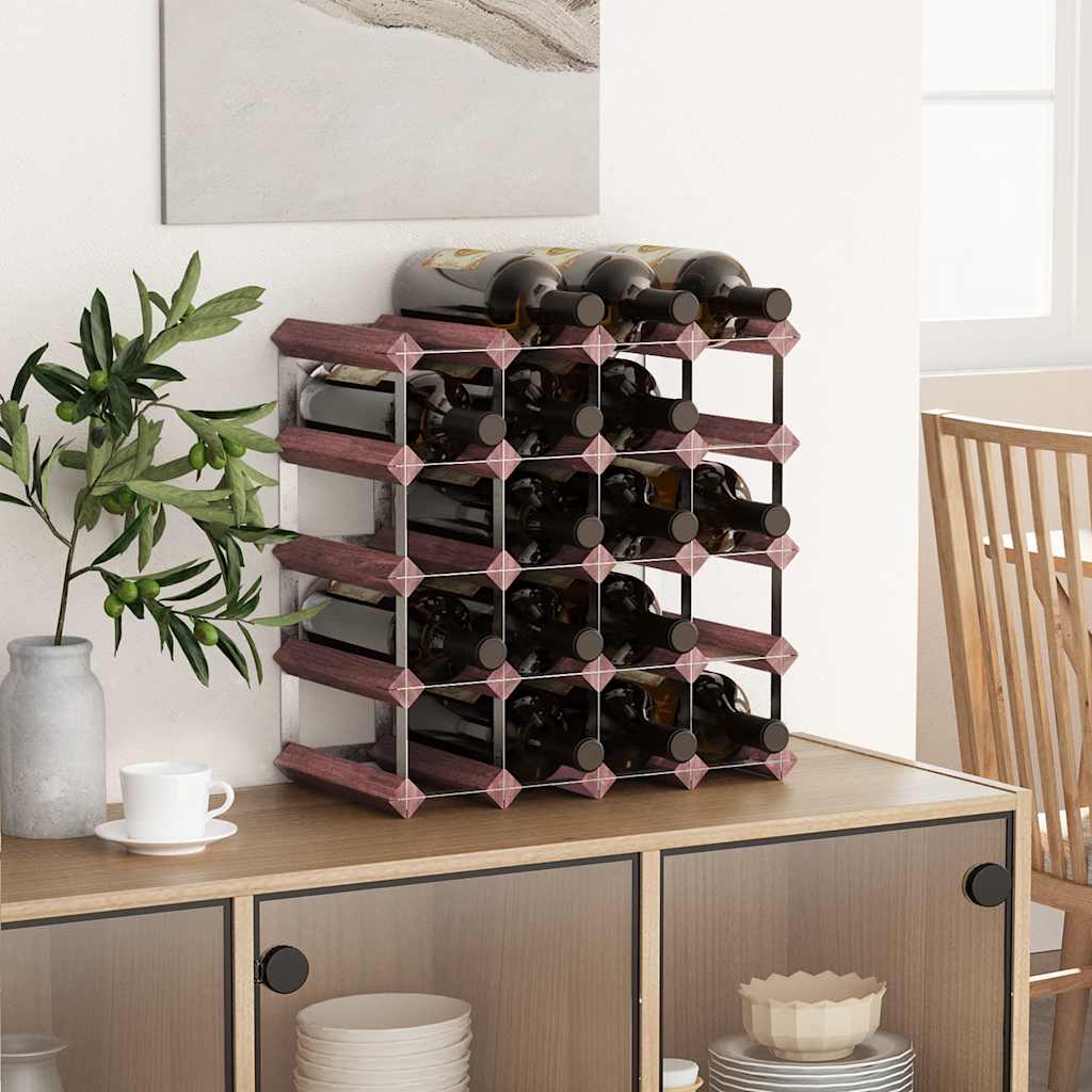 Portabottiglie per 20 Bottiglie Legno Massello di Pino Marrone | homemem39