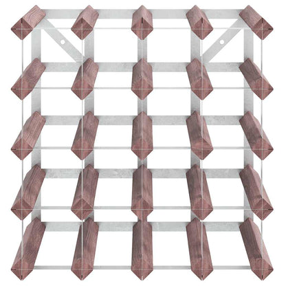Portabottiglie per 20 Bottiglie Legno Massello di Pino Marrone