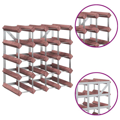 Portabottiglie per 20 Bottiglie Legno Massello di Pino Marrone