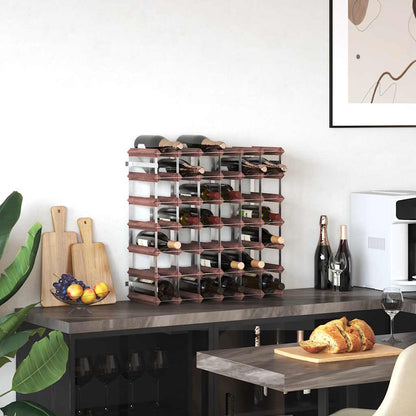 Portabottiglie per 42 Bottiglie Legno Massello di Pino Marrone