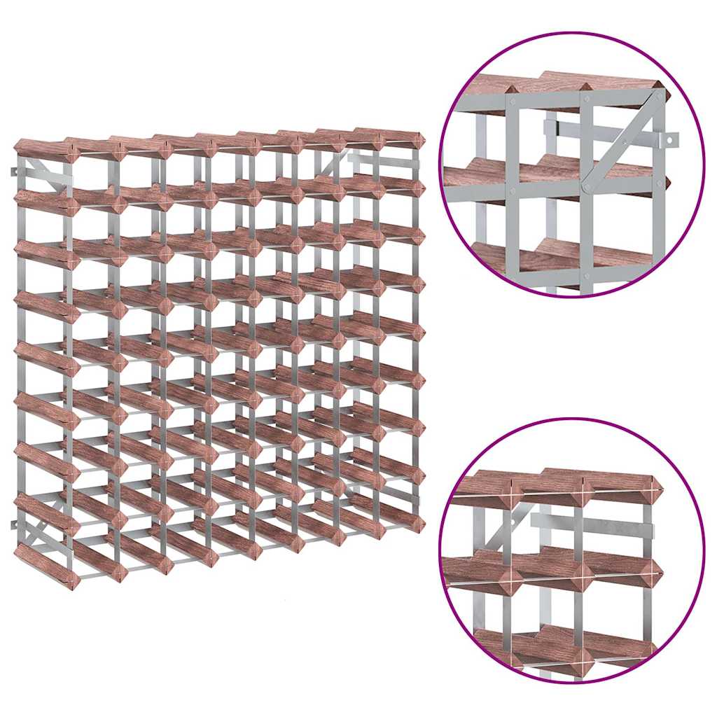 Portabottiglie per 72 Bottiglie Legno Massello di Pino Marrone