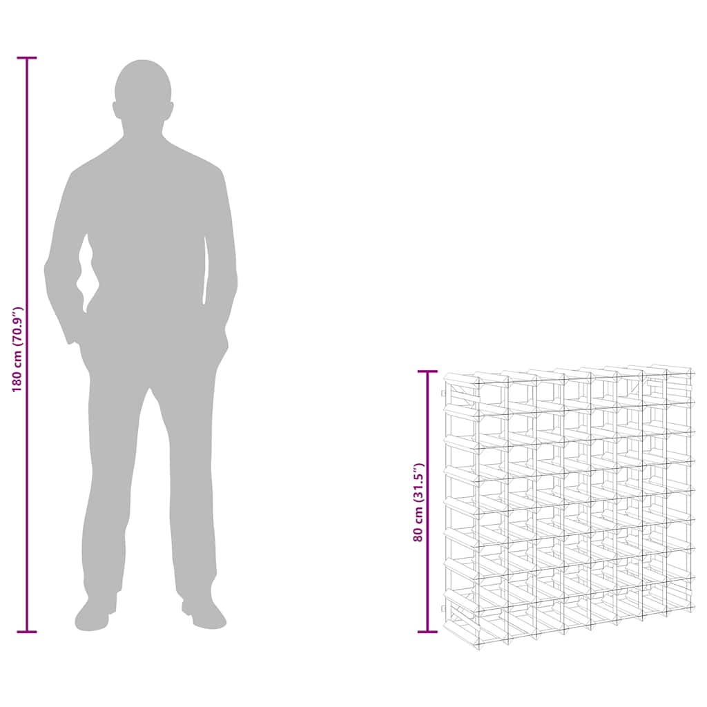 Portabottiglie per 72 Bottiglie Legno Massello di Pino Marrone