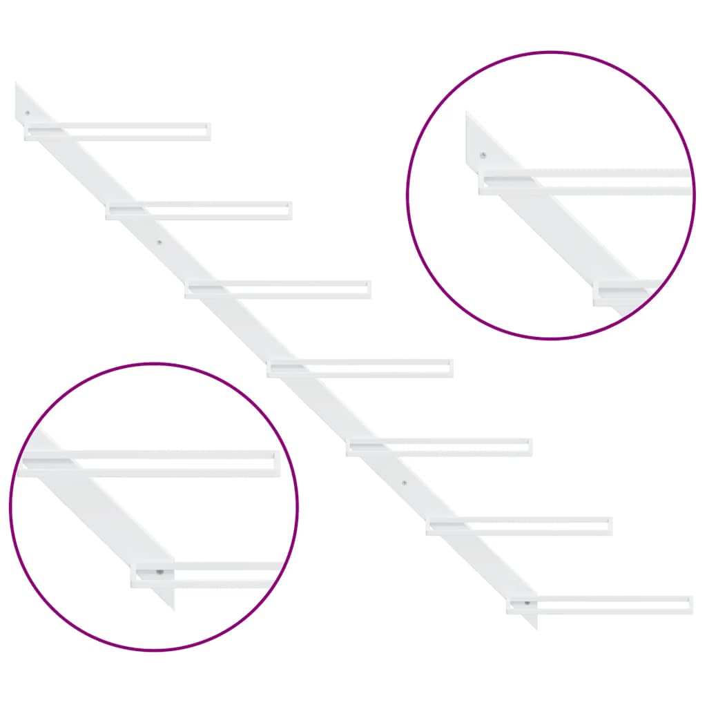 Portavini da Parete per 7 Bottiglie Metallo Bianco