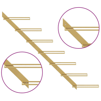 Portavini da Parete per 7 Bottiglie Metallo Dorato