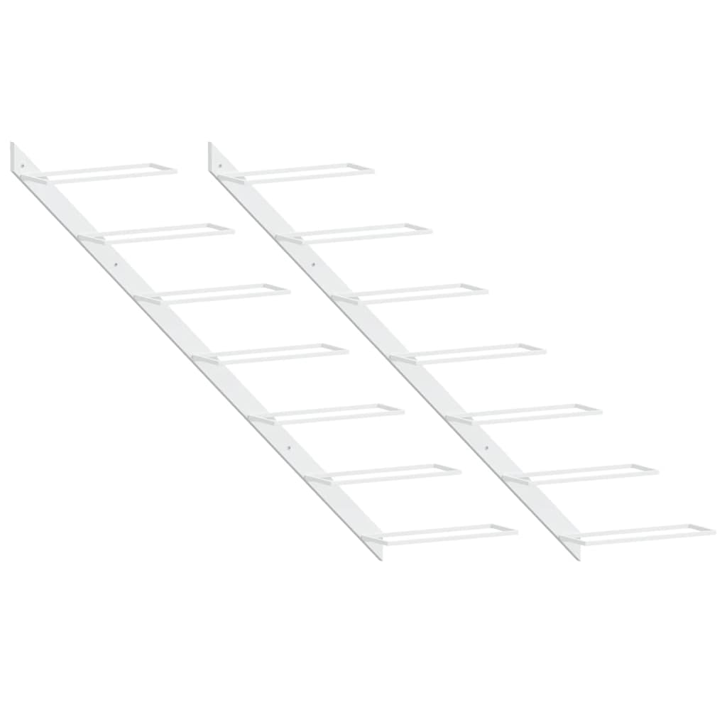 Portavini da Parete per 7 Bottiglie 2 pz Metallo Bianco | homemem39