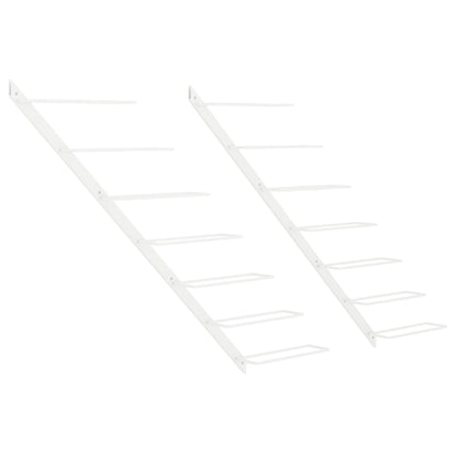 Portavini da Parete per 7 Bottiglie 2 pz Metallo Bianco