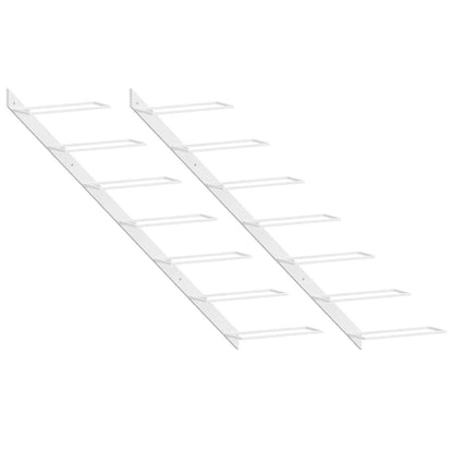 Portavini da Parete per 7 Bottiglie 2 pz Metallo Bianco