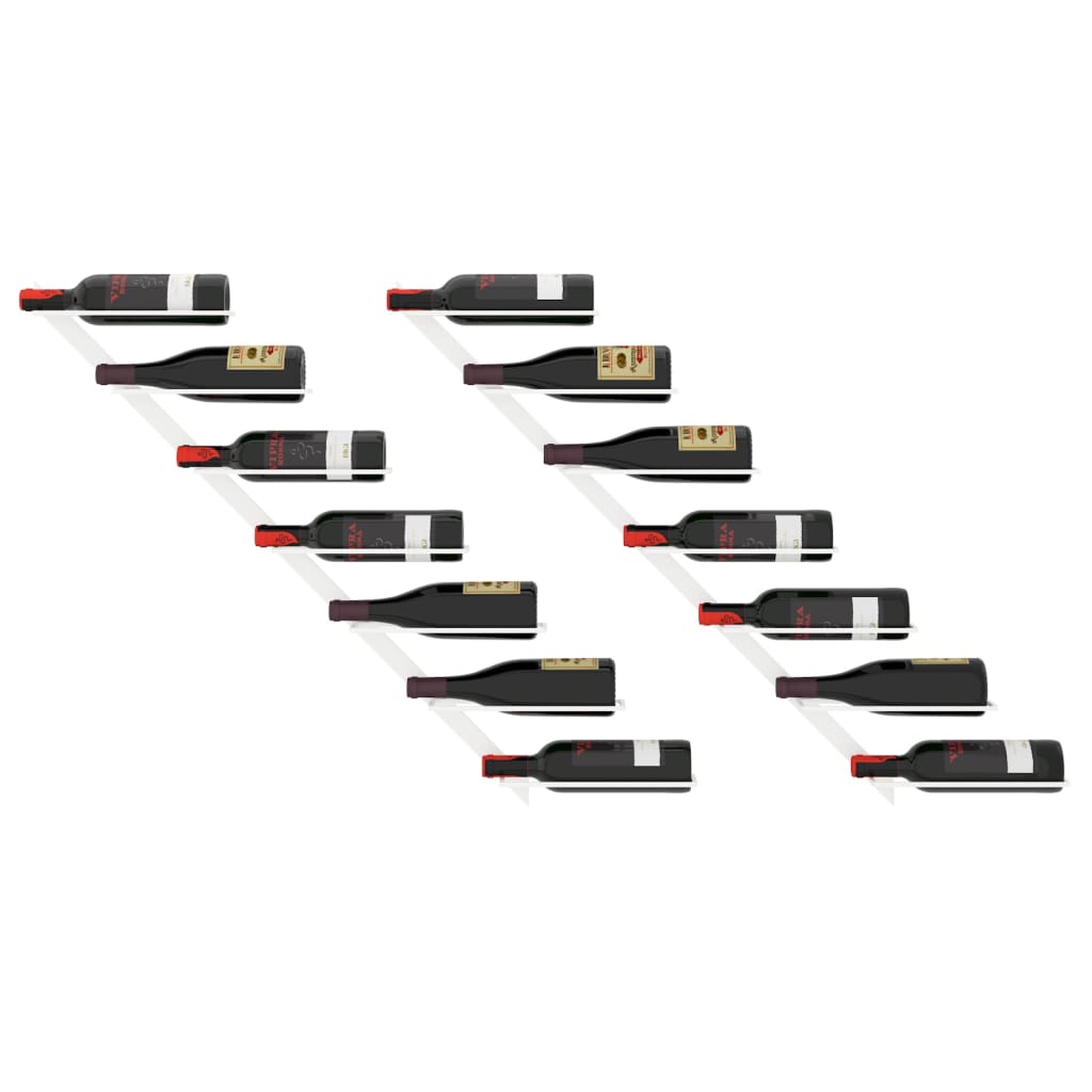 Portavini da Parete per 7 Bottiglie 2 pz Metallo Bianco