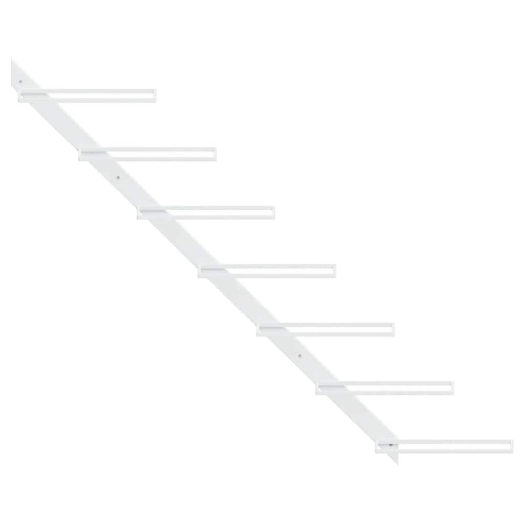 Portavini da Parete per 7 Bottiglie 2 pz Metallo Bianco