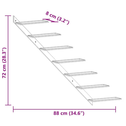Portavini da Parete per 7 Bottiglie 2 pz Metallo Bianco