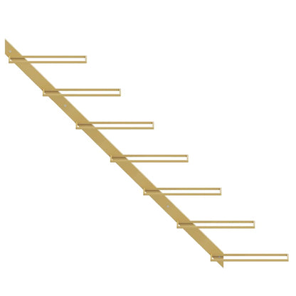 Portavini da Parete per 7 Bottiglie 2 pz Metallo Dorato