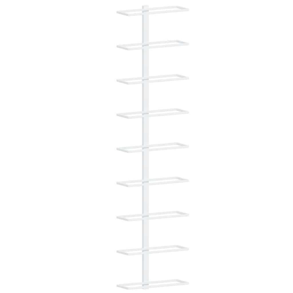 Portavini da Parete per 9 Bottiglie Bianco in Ferro