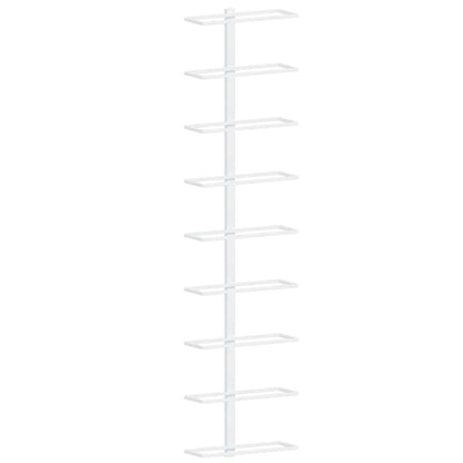 Portavini da Parete per 9 Bottiglie Bianco in Ferro