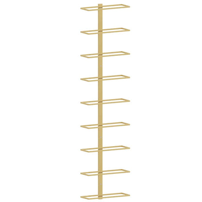 Portavini da Parete per 9 Bottiglie Dorato in Ferro