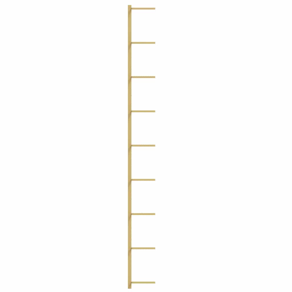 Portavini da Parete per 9 Bottiglie Dorato in Ferro