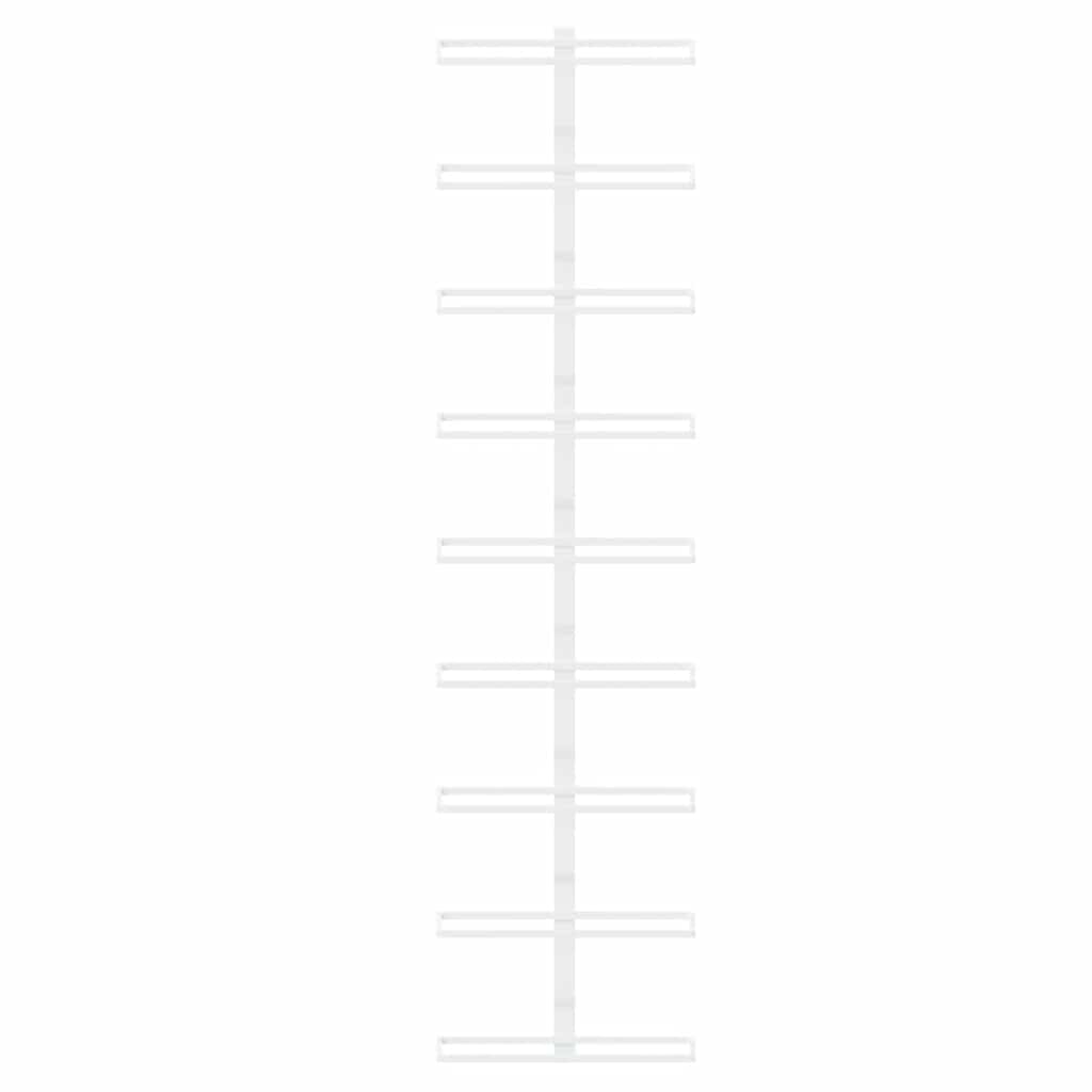 Portavini da Parete per 9 Bottiglie 2 pz Bianco in Ferro