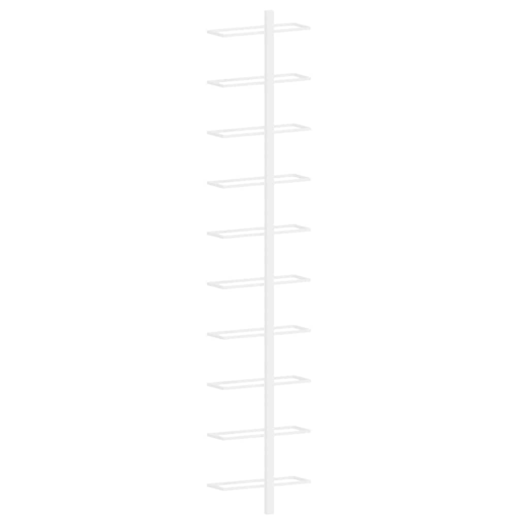 Portavini da Parete per 10 Bottiglie 2 pz Bianco in Metallo